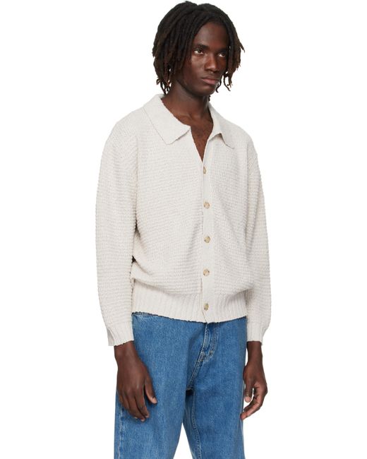 Commas Black Off- Textured Knit Cardigan for men
