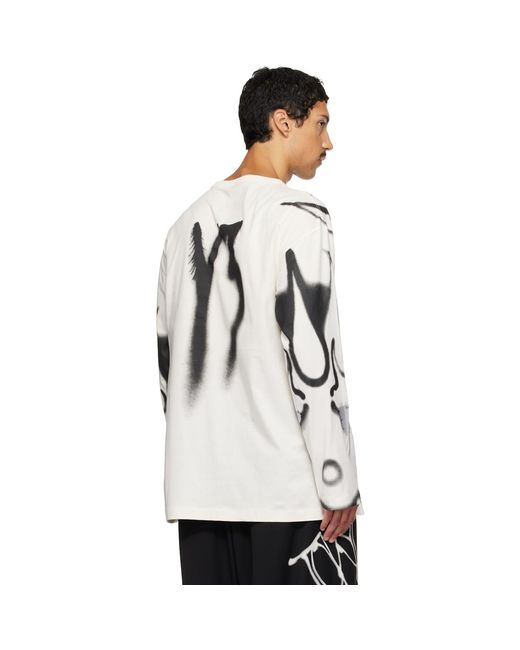 Y-3 White Off- Chito Edition Graphic Long Sleeve T-Shirt for men