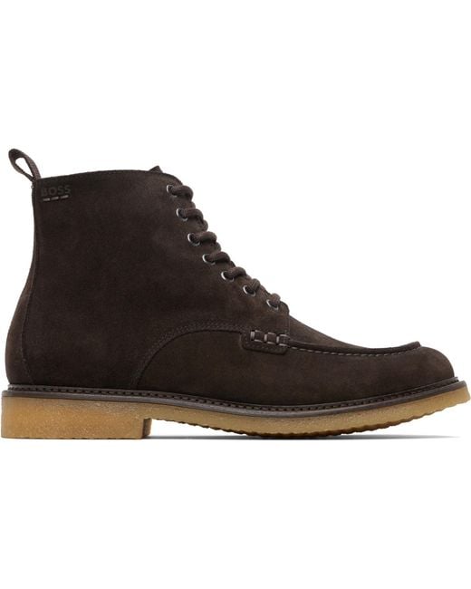 Boss Black Suede Half Boots for men
