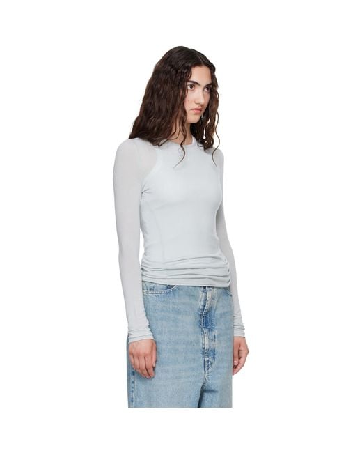 TONYWACK Blue Crewneck Long Sleeve T-Shirt
