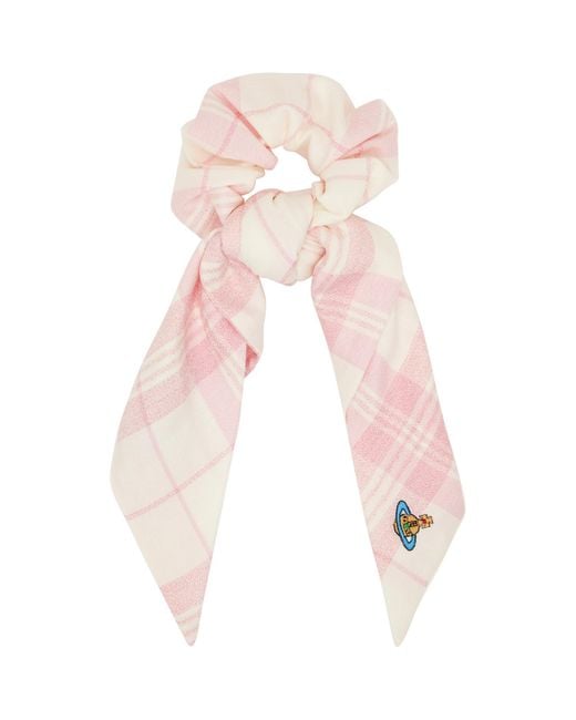 Vivienne Westwood Pink Embroidered Large Scrunchie