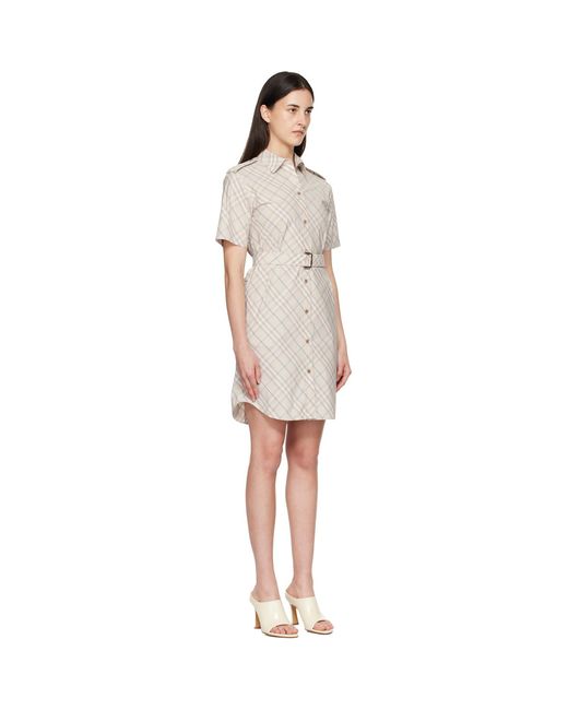 Burberry White Check Minidress