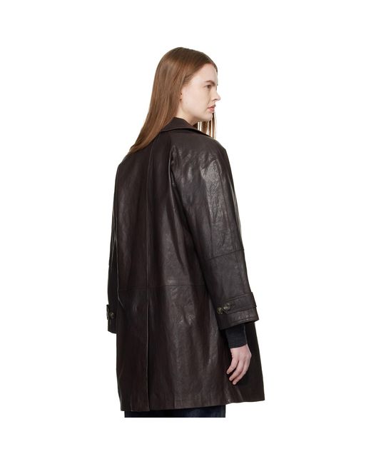 Weekend by Maxmara Black Camino Leather Coat