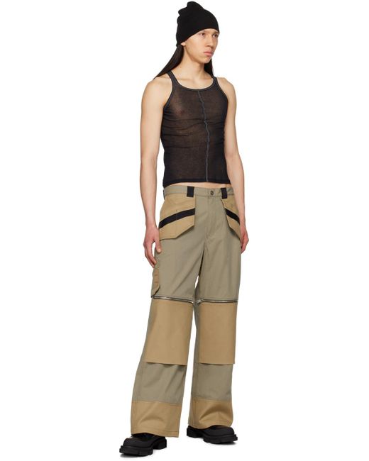Dion Lee Natural Taupe Straight-leg Cargo Pants for men
