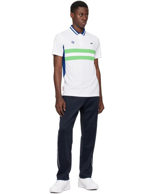メンズ Lacoste Roland Garrosエディション ホワイト ポロシャツ Black