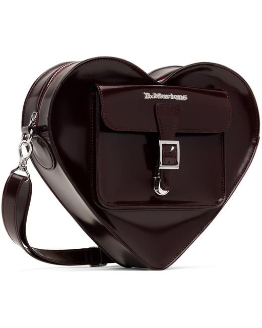Dr. Martens Black Burgundy Heart Shaped Backpack