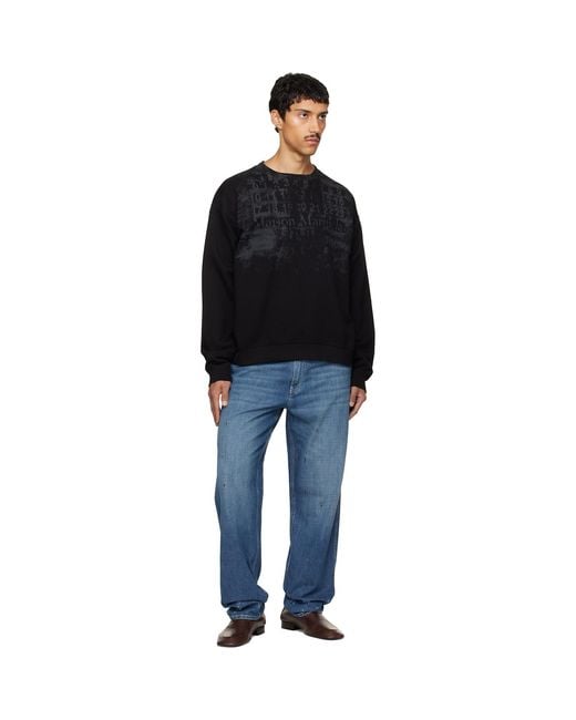 Maison Margiela Black Number Sweatshirt for men