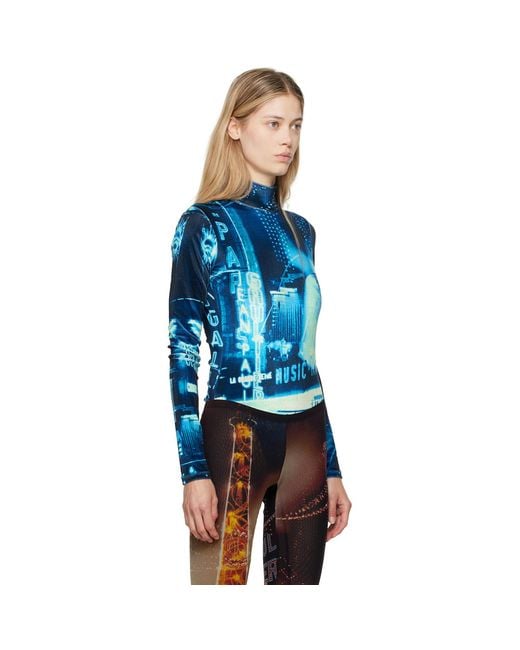 Jean Paul Gaultier Blue 'The Velvet Pigalle' Bodysuit