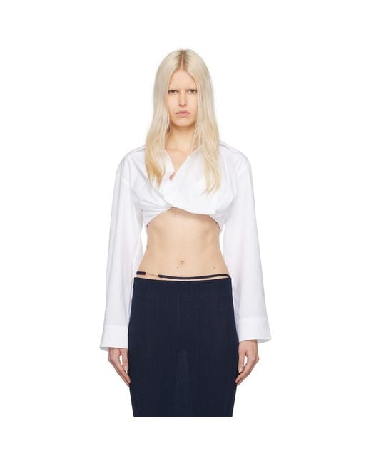 Jacquemus Blue White Le Chouchou 'la Chemise Bahia Courte' Shirt