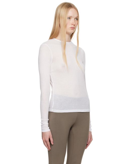 Skims ホワイト Sheer Cotton 長袖トップス Multicolor