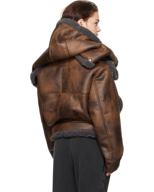 Y. Project Snap Off Panel Hood Aviator Faux-Shearling Jacket in 