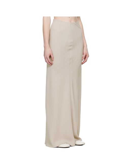 AMI Natural Bias-Cut Maxi Skirt