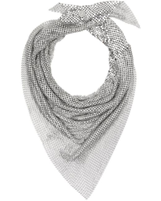 Rabanne Gray Pixel Scarf Necklace