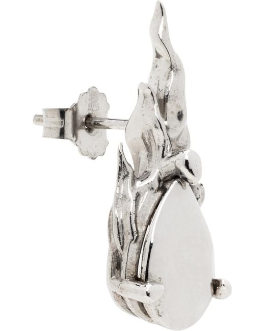 ALAN CROCETTI White Mini Hard Gem In Heat Single Earring for men