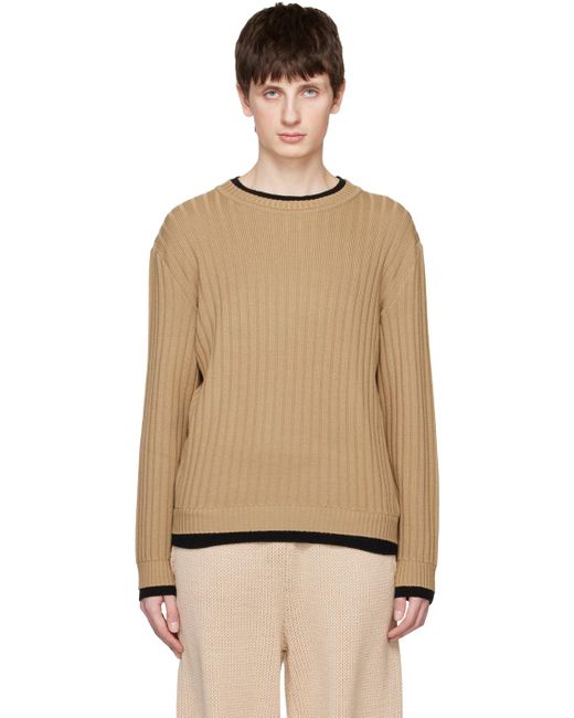 Moschino Natural Brown Layered Sweater for men