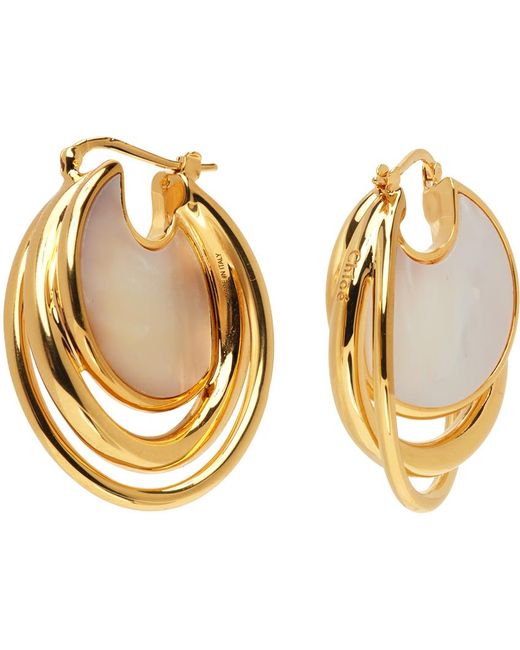 Chloé Metallic Earrings With Logo,
