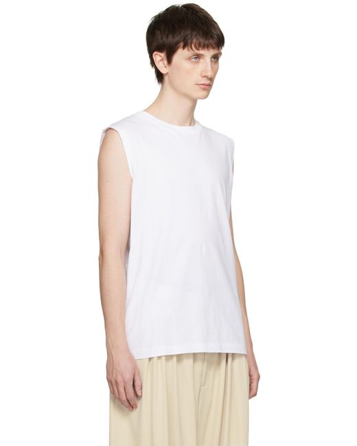 Acne White Sleeveless T-shirt for men
