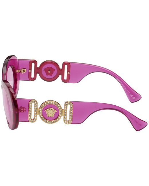 Versace Pink Medusa biggie Oval Sunglasses