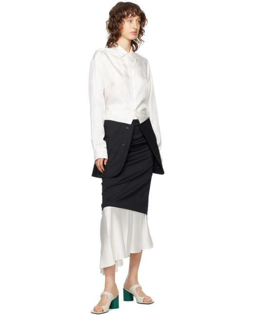 MM6 by Maison Martin Margiela Off-white & Black Layered Maxi Skirt