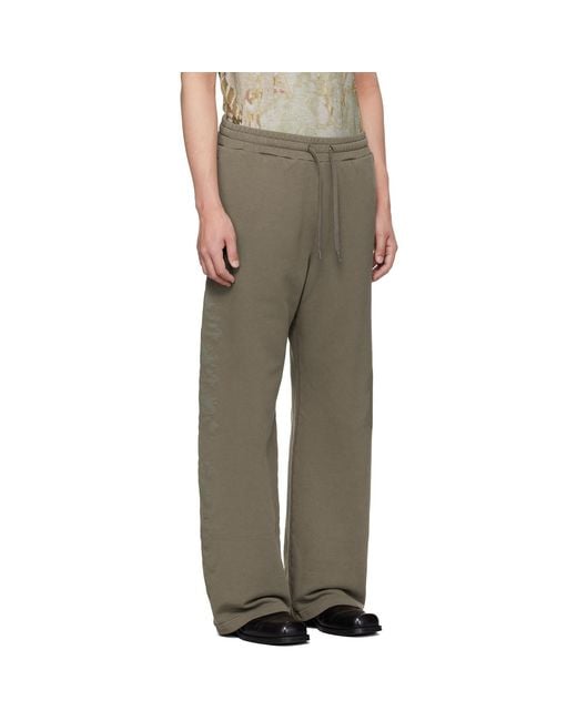 DIESEL Brown Treated Logo Print Sweatpants for men