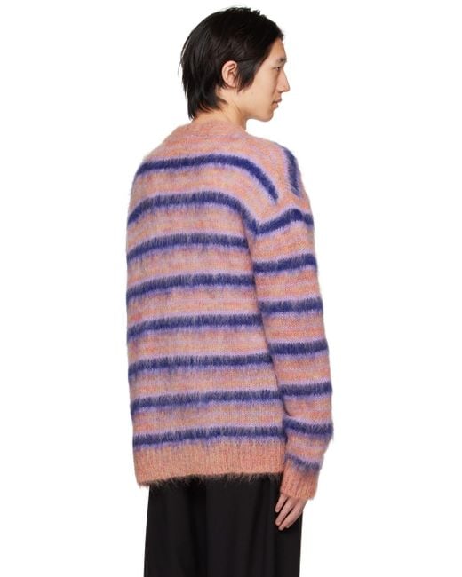 Marni Red Striped Cardigan for men