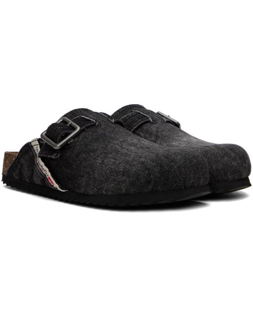 DIESEL Black D-woodstock X Denim Loafers for men