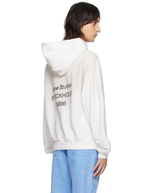 Acne Off-white Distressed Hoodie for men