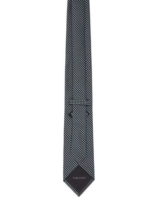 Tom Ford Black Gray 8cm Tie for men