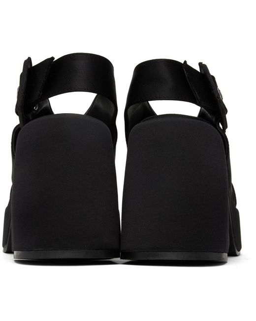 Ganni Black Retro Platform Heeled Sandals
