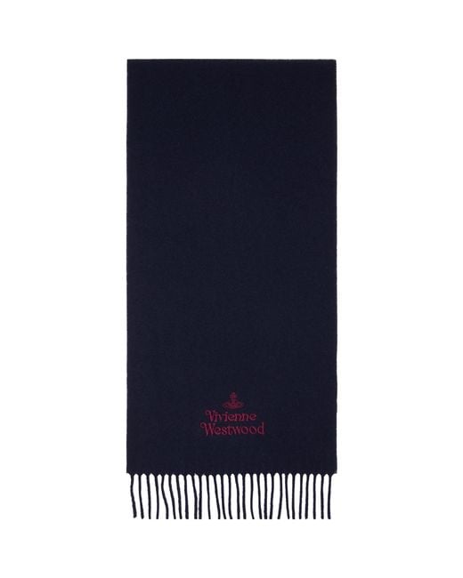 Vivienne Westwood Blue Embroidered Scarf