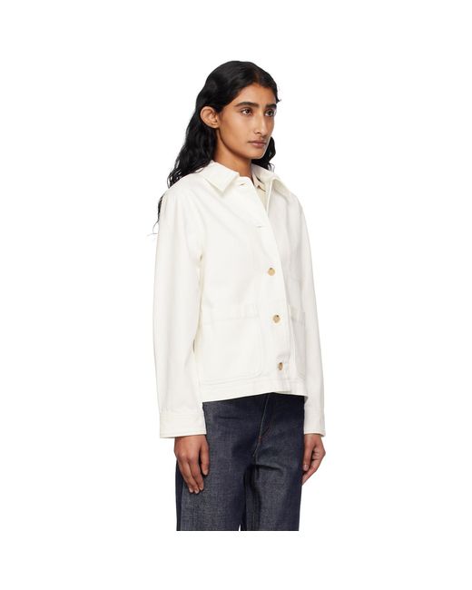 A.P.C. White Off- Nikkie Denim Jacket