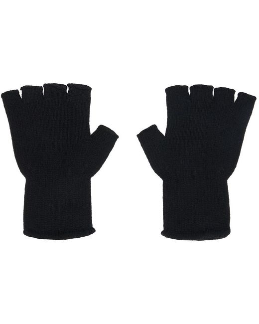 The Elder Statesman Black Ssense Exclusive Heavy Fingerless Gloves for men