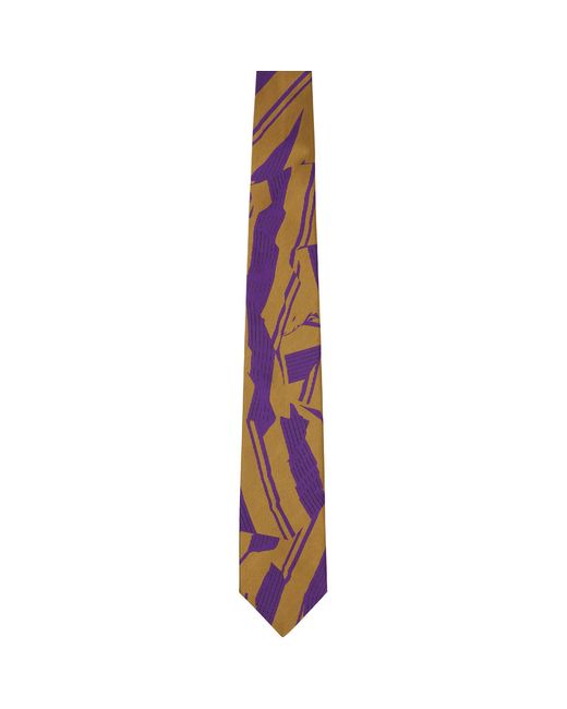 Dries Van Noten Black Printed Silk Tie for men