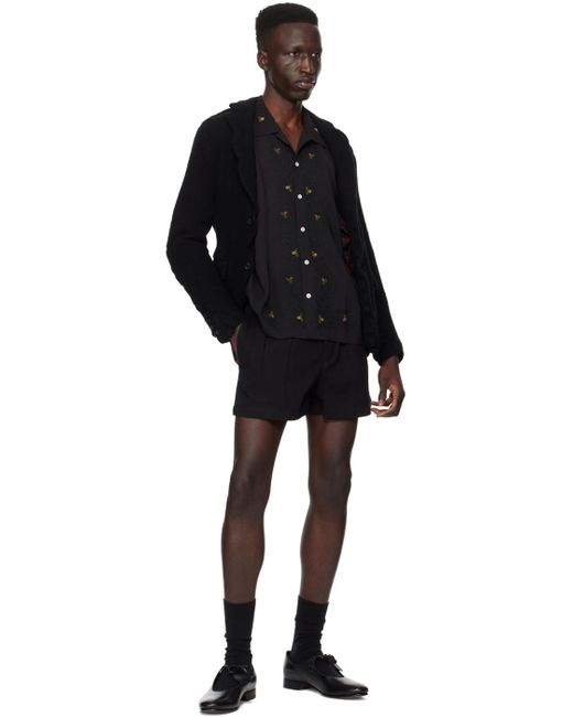 Bode Black Snap Shorts for men