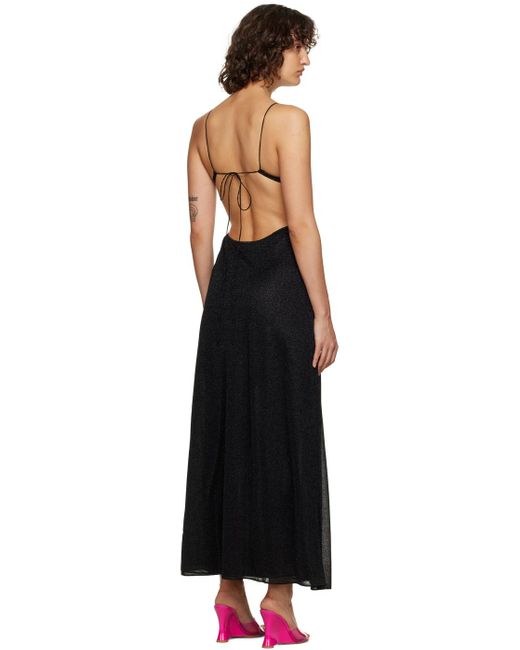 Oseree Black Lumière Cutout Dress