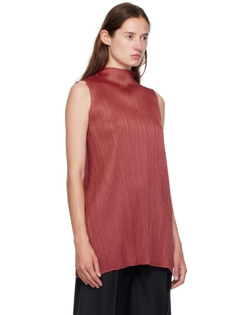 Pleats Please Issey Miyake Red Lamp Shade Top