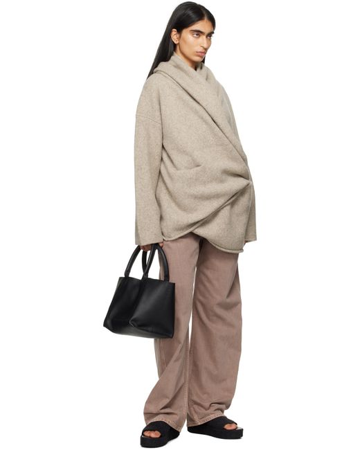 Lauren Manoogian Black Brushed Alpaca Open-Toe Platform Sandals