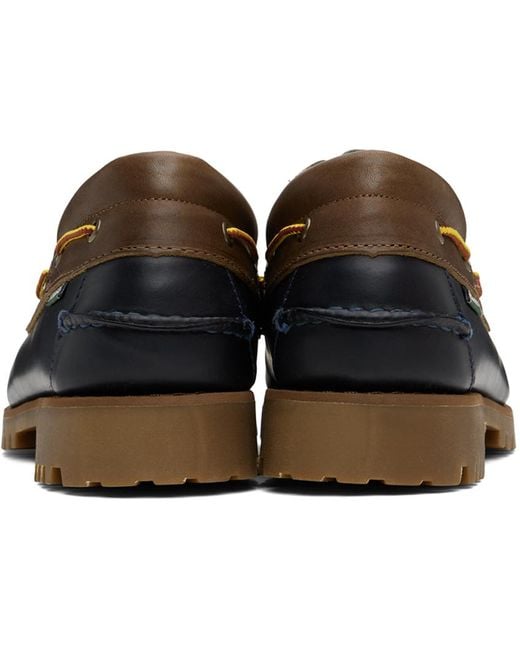 Sebago Black Waxed Leather Tucson Boat Shoes for men