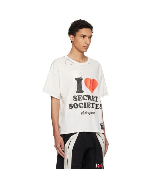 RIVINGTON roi Rebis White Off- 'Secret Societies' Tyler T-Shirt for men