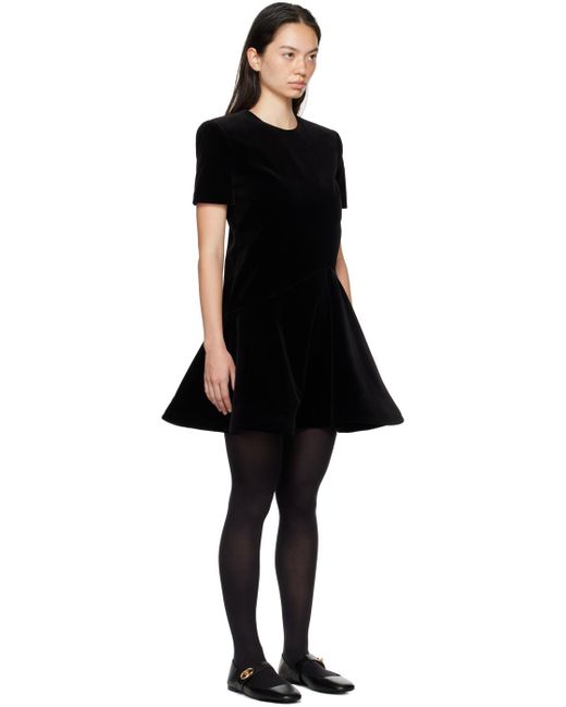 Valentino Black Velvet Silk-Lined Minidress