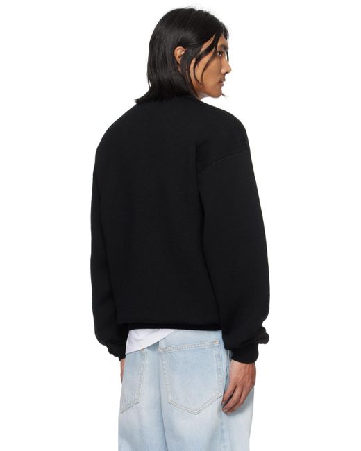 VTMNTS Black Embroide Sweater for men
