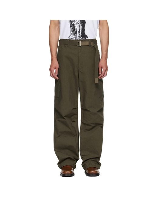 Sacai Black Khaki Ripstop Cargo Pants for men