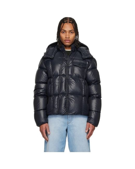 Moncler Black Short Parka With Hood Serfanto for men