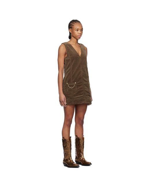 Ganni Black Corduroy Minidress