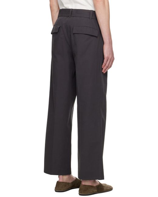 The Row Black Gray Earl Trousers for men