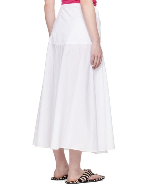 Jupe longue blanche à boucle décorative MSGM en coloris White