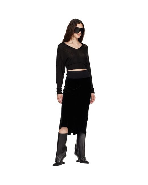 Rick Owens Black Tower V Cropped Sweater