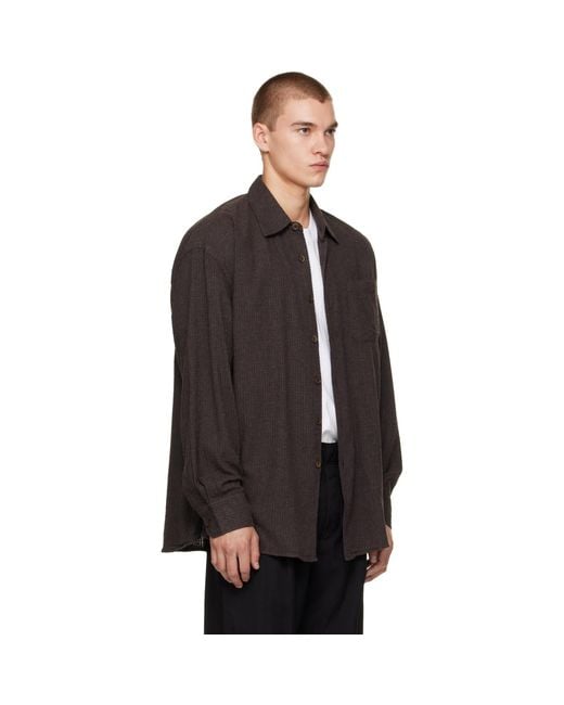Our Legacy Brown Borrowed Shirt for men