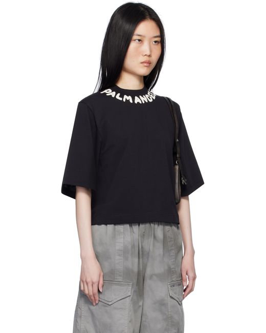 Palm Angels Black Logo Cropped T-Shirt