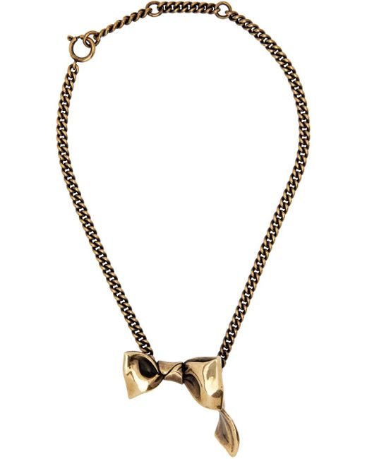 Acne Black Gold Karen Kilimnik Edition Bow Necklace